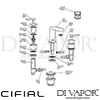 Cifial TH400 3 Hole Deck Basin Mixer Cross Tap Dimension